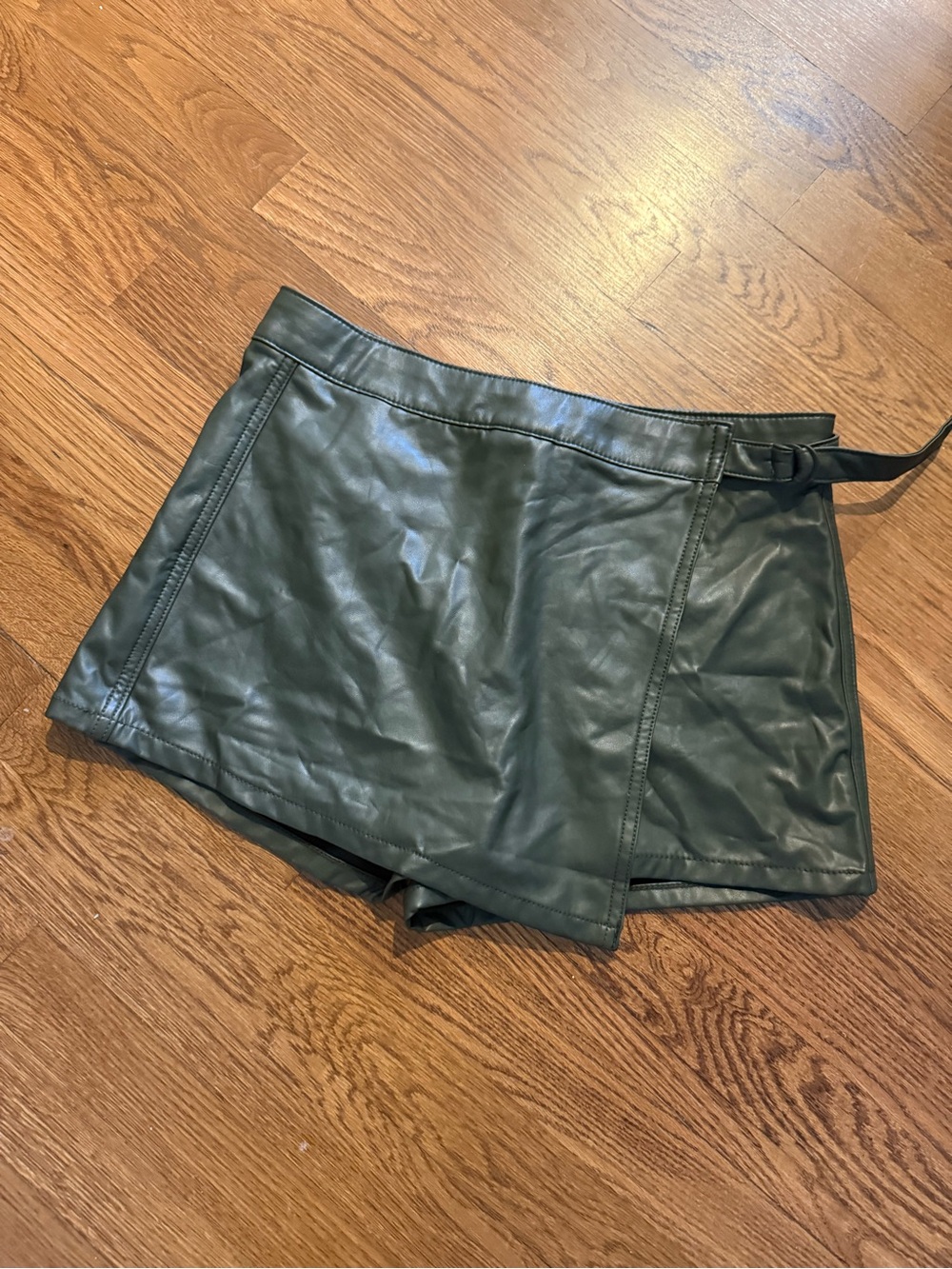 American Eagle Outfitters Faux Leather Wrap Skort